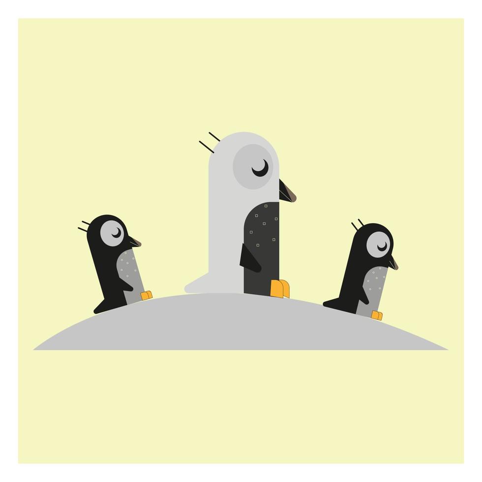 web verschillende eenvoudige pinguïns vector illustraties ontwerp