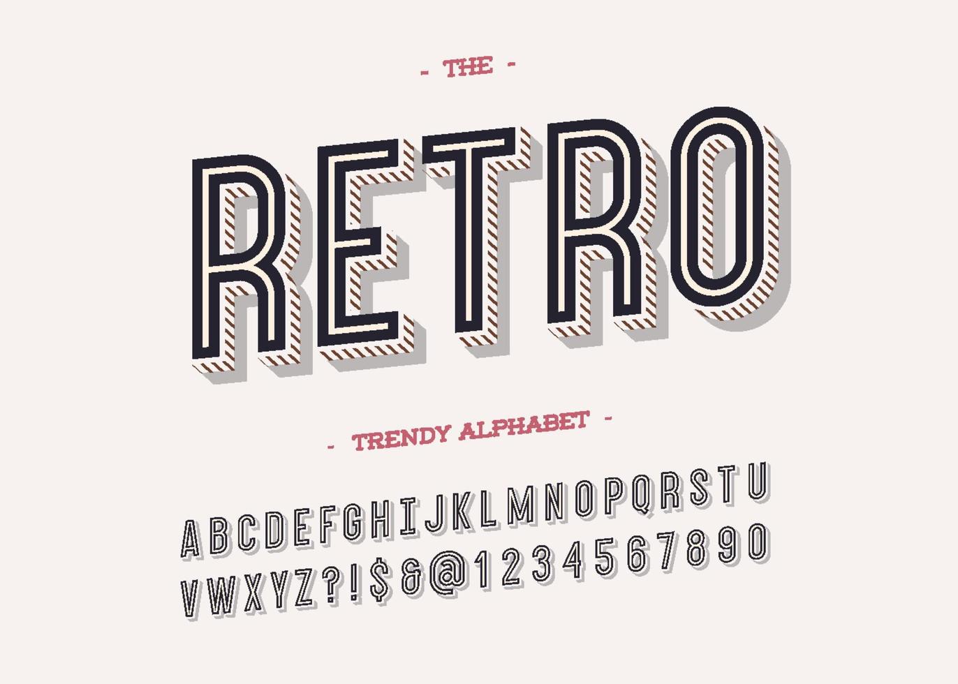 retro trendy alfabet moderne typografie vector