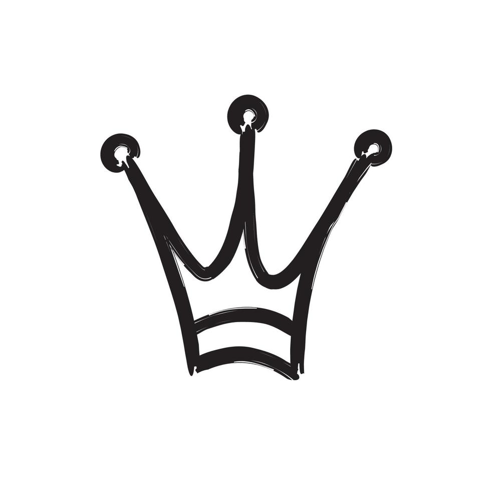 kroon pictogram handgetekende stijl vector