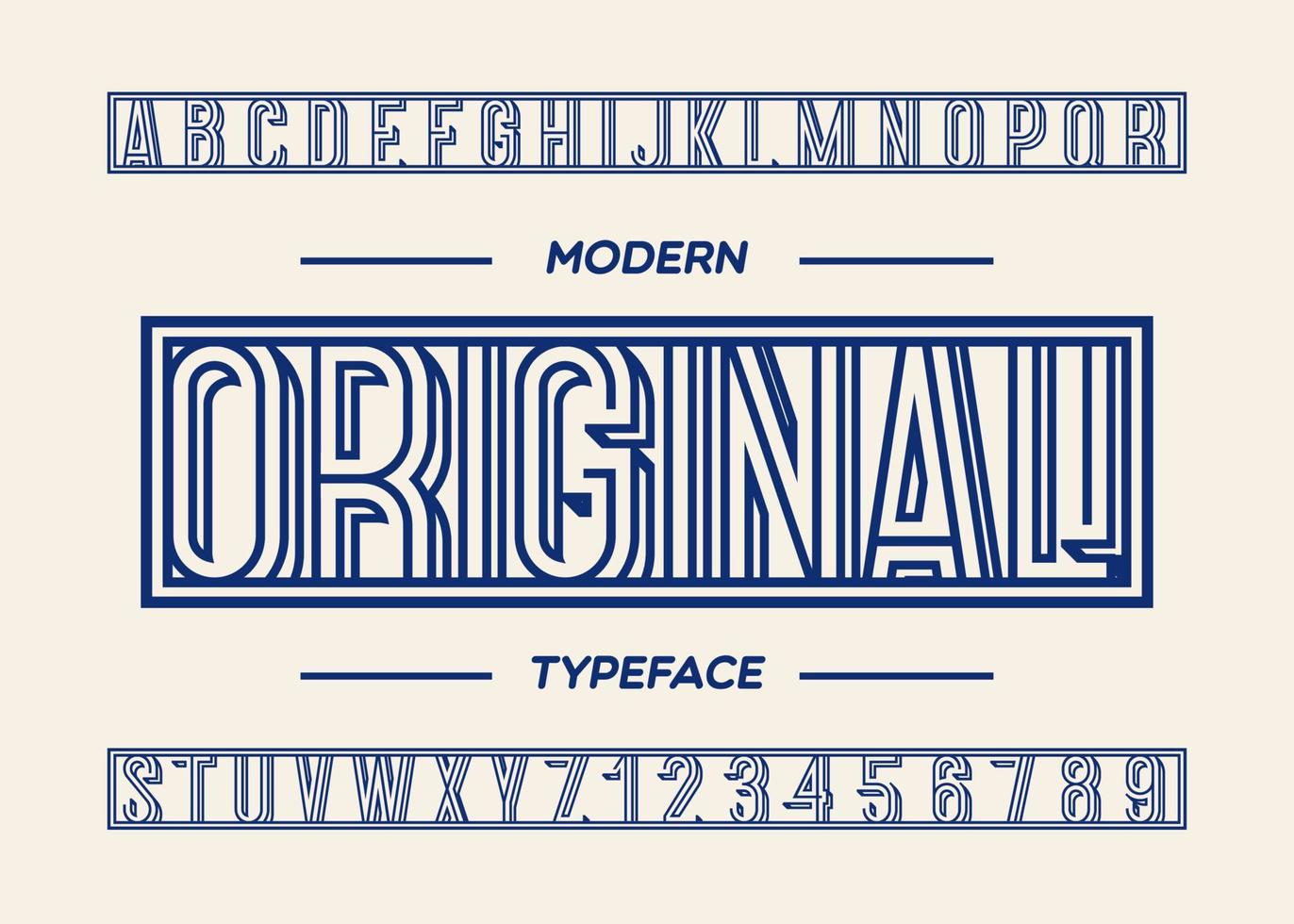 originele lettertype moderne typografie lijnstijl. cool trendy alhabet vector