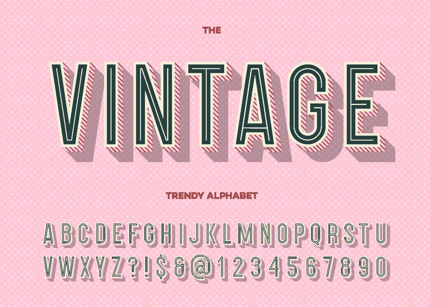 vintage lettertype. retro moderne alfabet trendy typografie vector