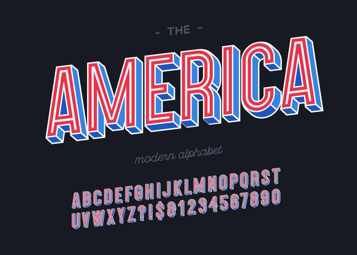 vector amerika alfabet 3d kleurrijke stijl voor decoratie