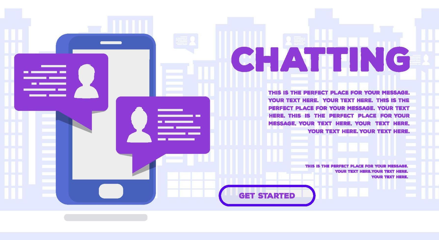 vector chatten concept webpagina isometrische stijl trendy kleur voor chat bot