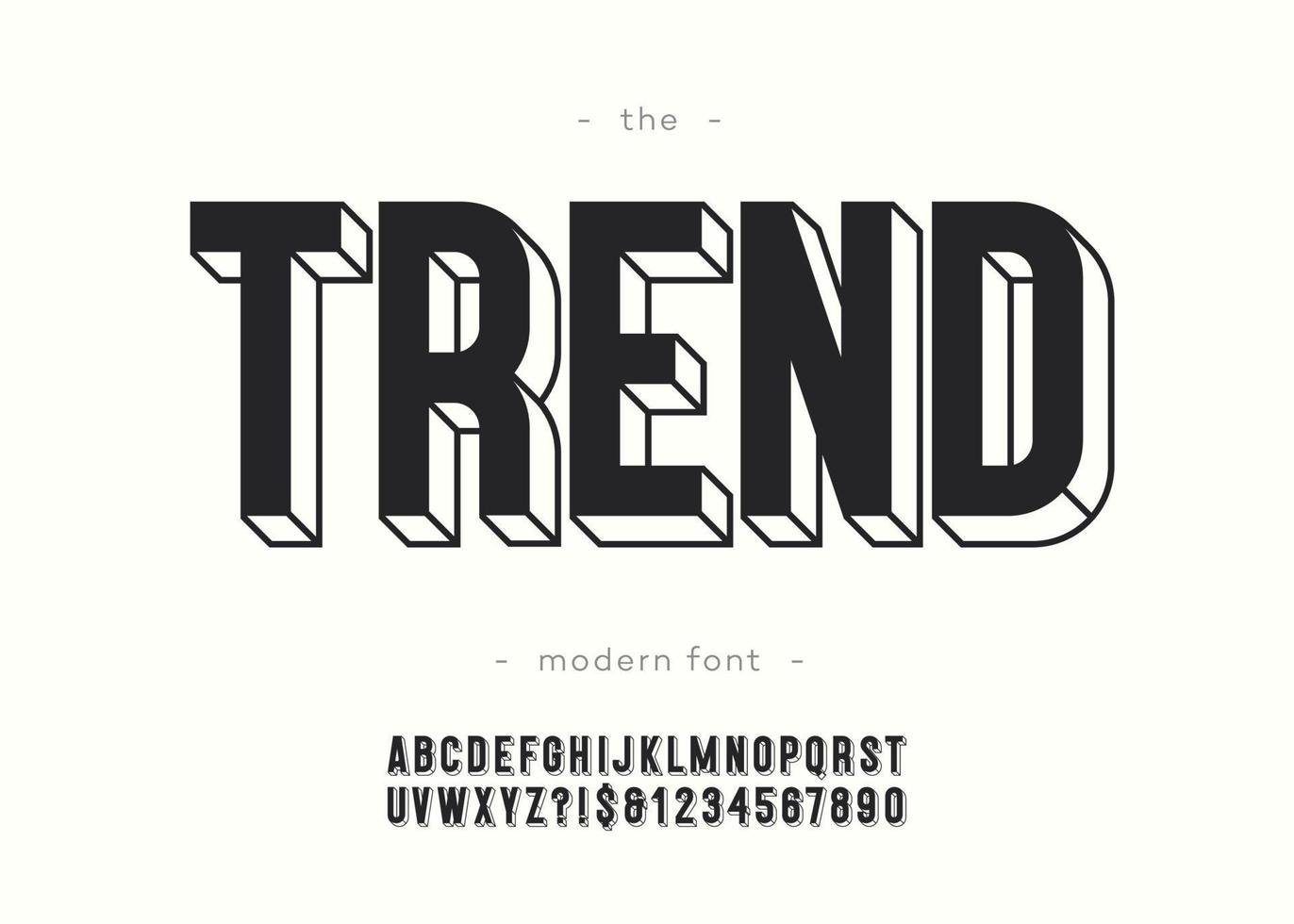 vector trend alfabet 3d vet typografie