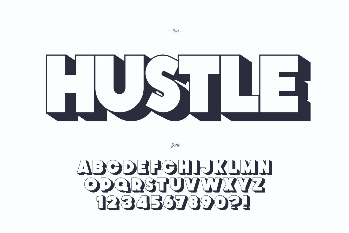 vector drukte lettertype 3d vetgedrukte stijl