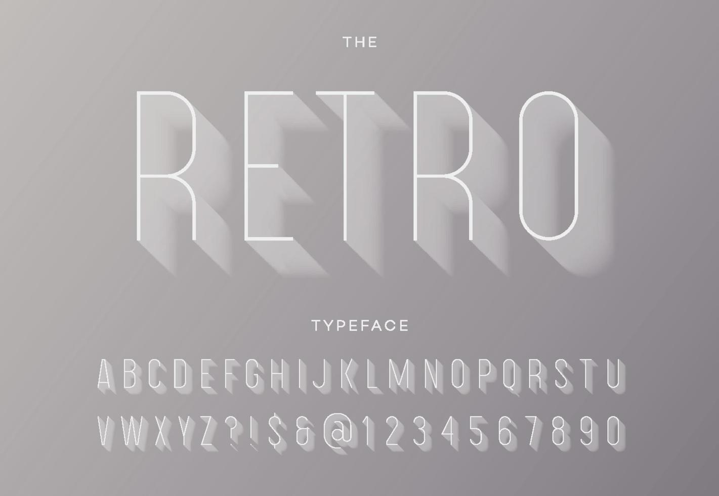 retro lettertype met schaduw vector