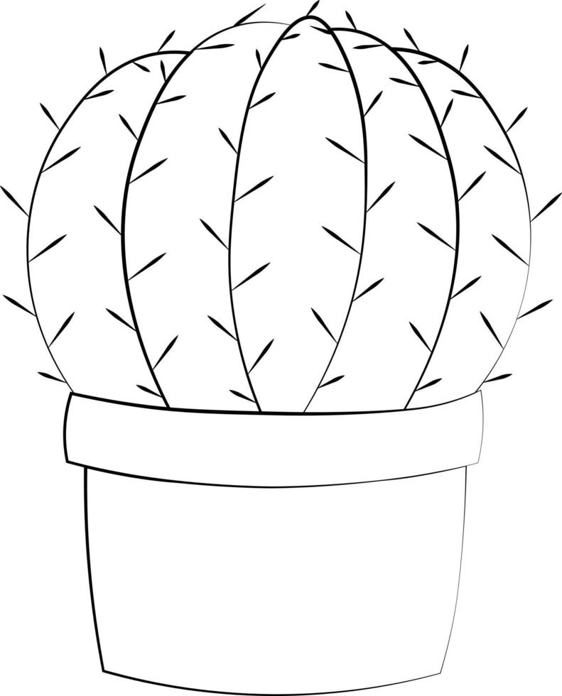 cactus met één element. illustratie in zwart-wit tekenen vector