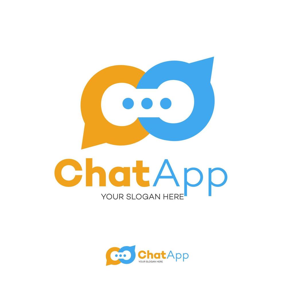 chat-logo vlakke stijl geïsoleerd op achtergrond vector