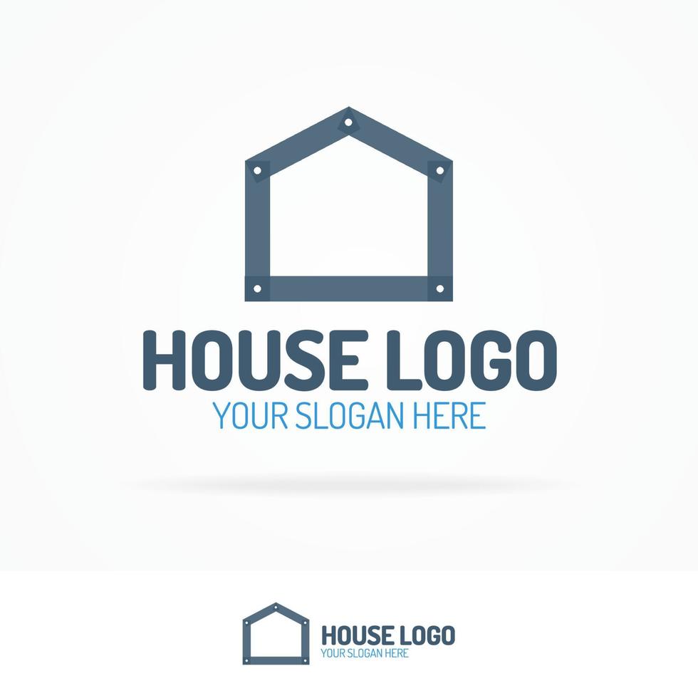 huis logo set vlakke stijl donkere kleur vector