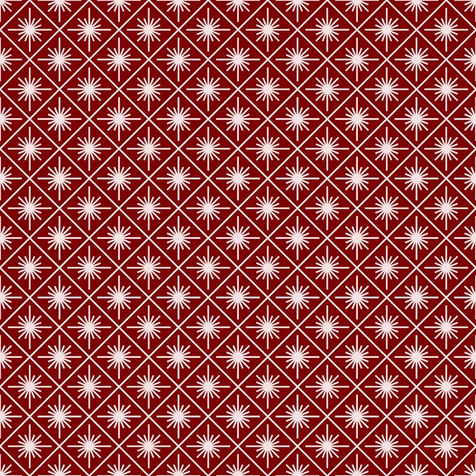 Kerst naadloze patroon art deco geometrische witte lijnstijl op rode achtergrond vector