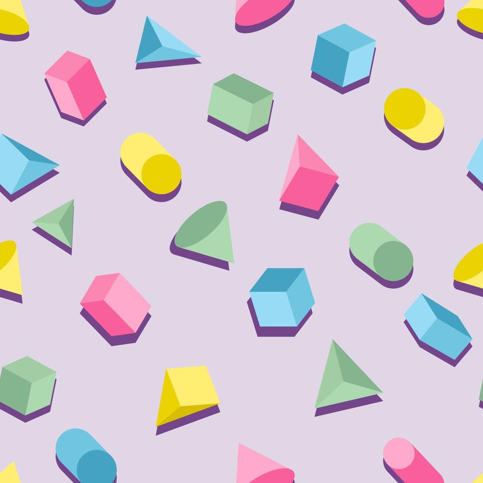 geometrisch patroon bestaande uit geometrische vormen kleurstijl op roze achtergrond voor brochure vector