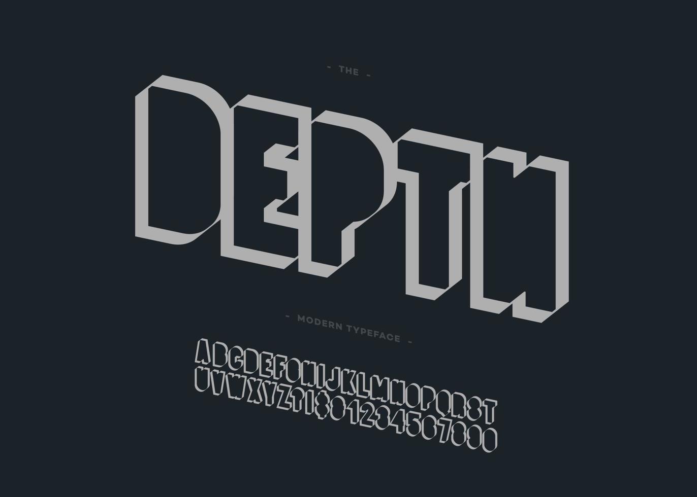 vector diepte lettertype 3d moderne typografie