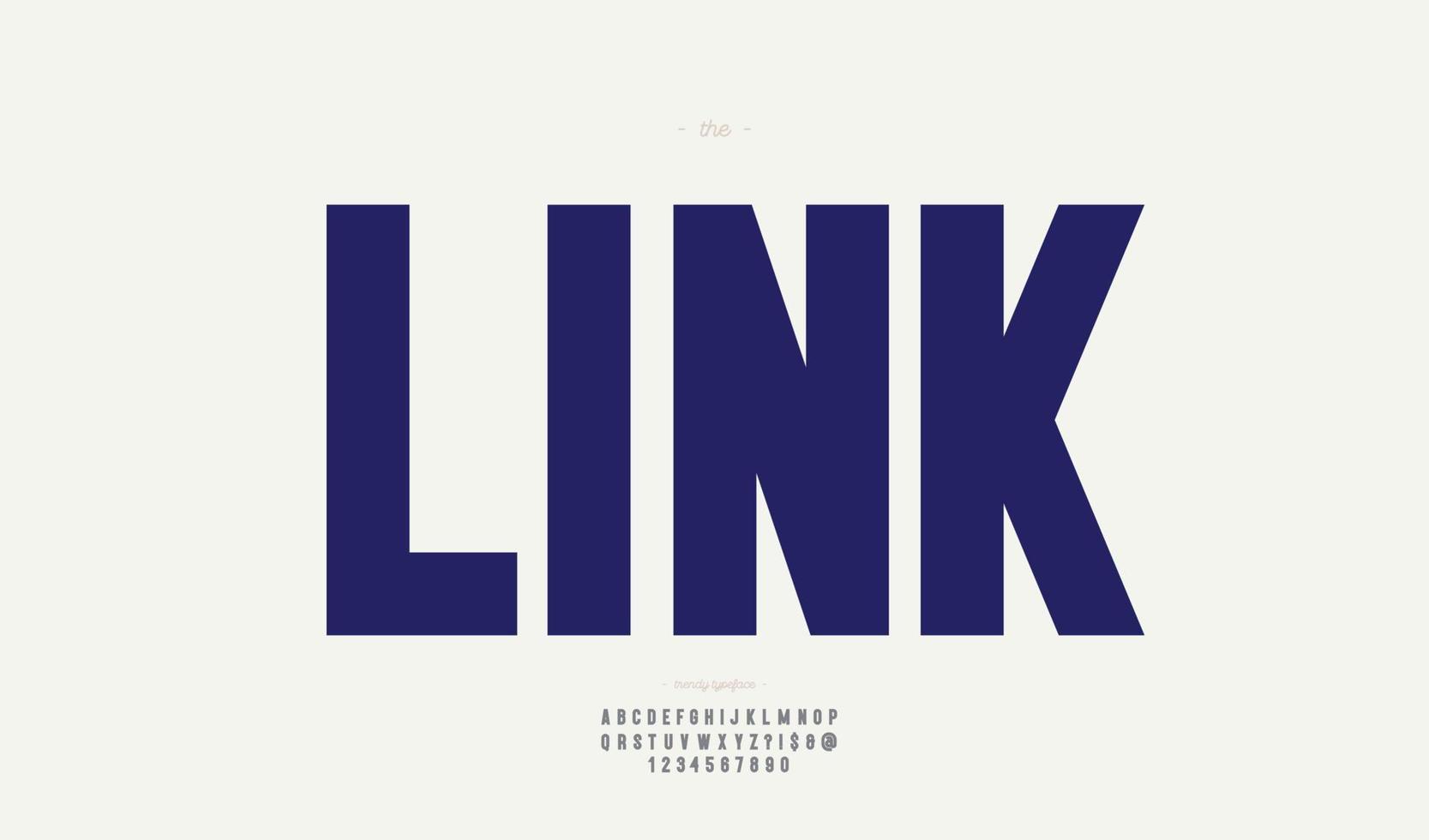 vector link lettertype vetgedrukte stijl moderne typografie