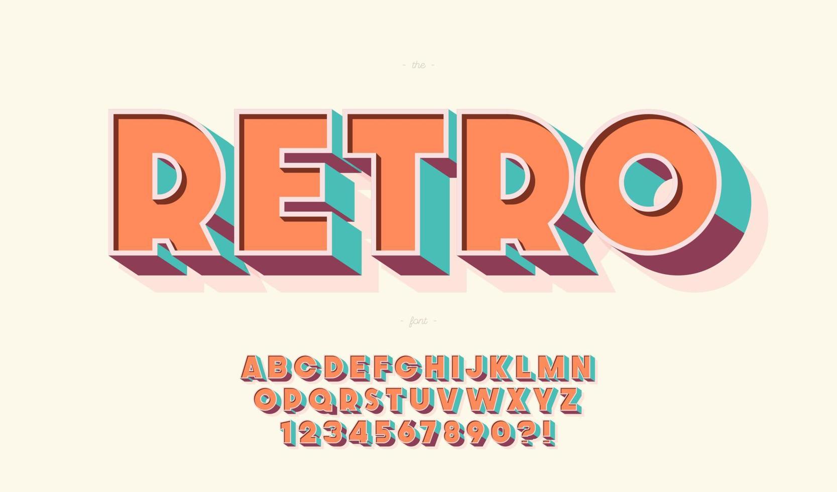 vector retro lettertype vetgedrukte stijl moderne typografie