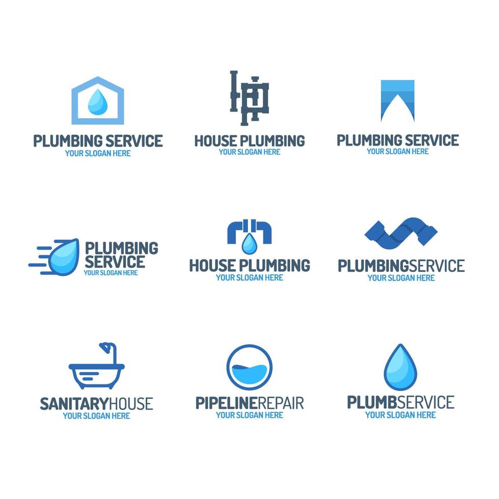 sanitair service logo set kleurstijl vector