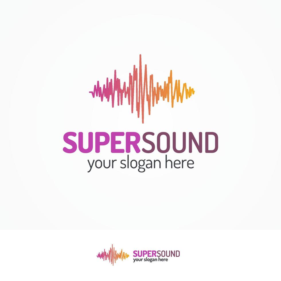 super geluid logo set egale kleurstijl vector