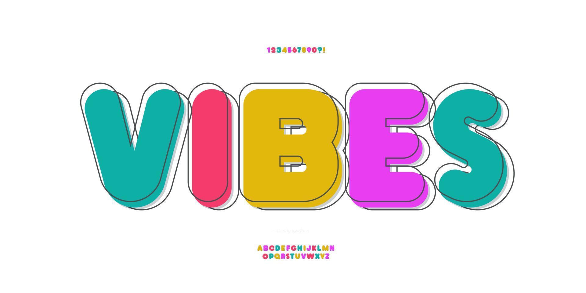 vector vibes lettertype moderne kleurrijke stijl