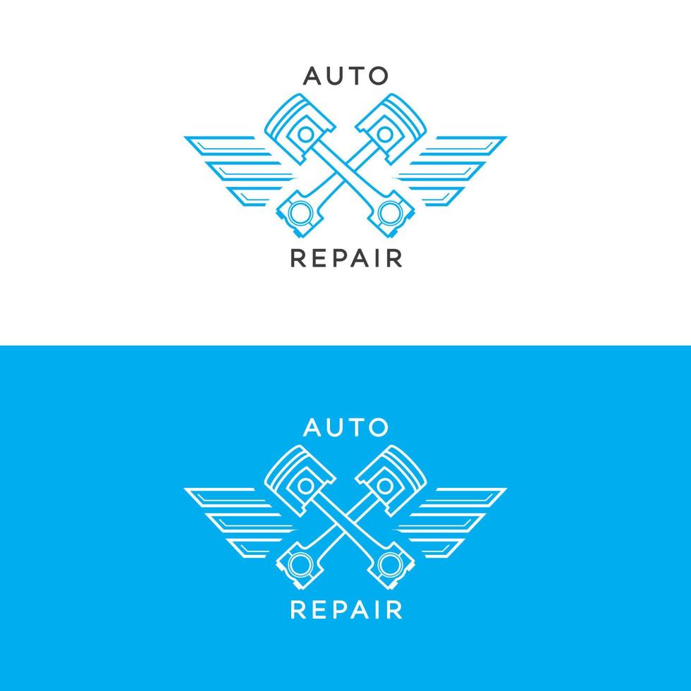auto reparatie logo set lijnstijl geïsoleerd op de achtergrond voor auto service winkel vector