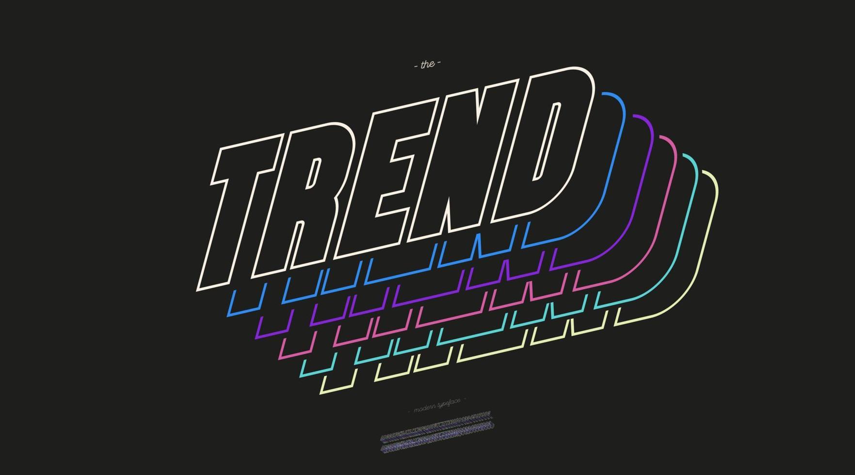 vector trend lettertype 3d vet lijnstijl