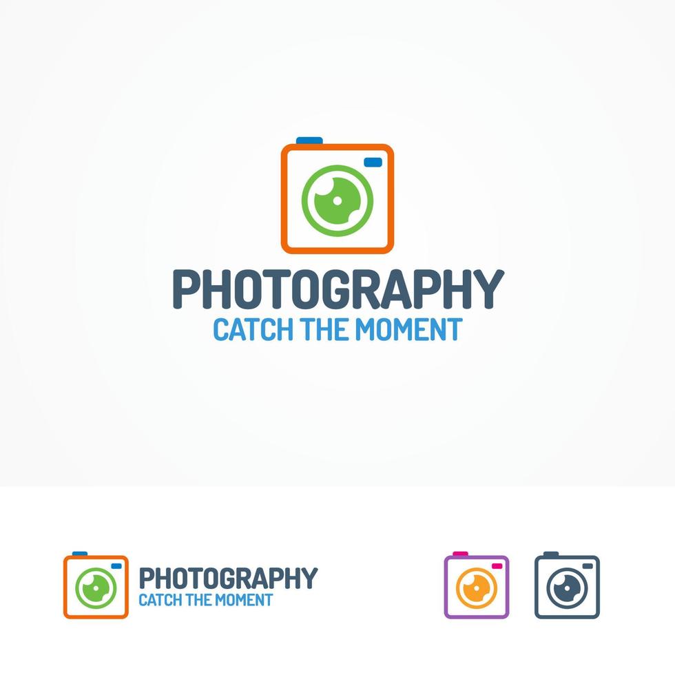 fotografie logo set met kleuren fotocamera vector