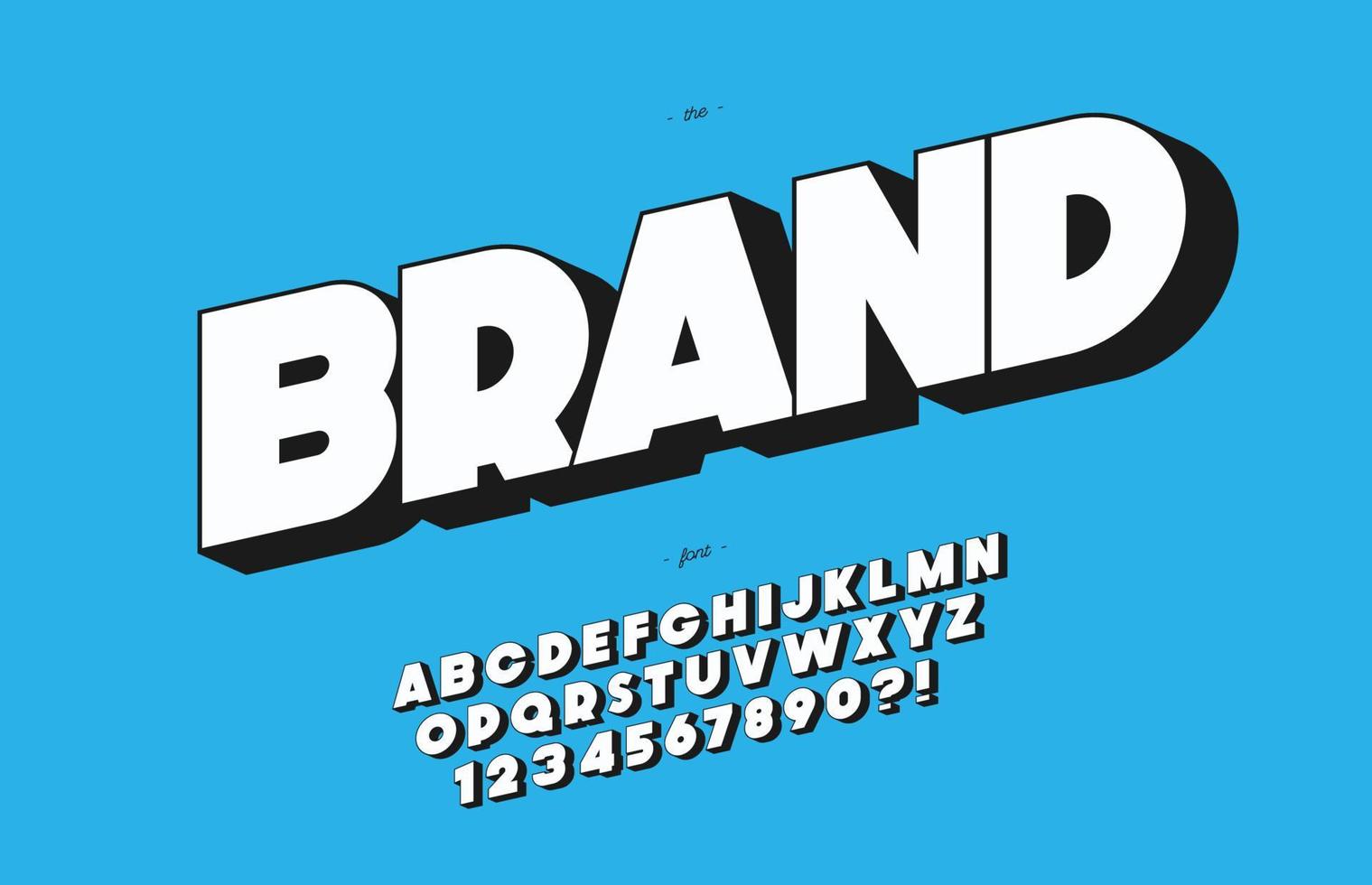 vector merk lettertype 3d vetgedrukte stijl voor decoratie