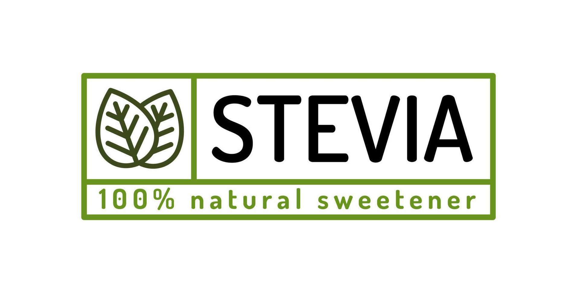 stevia bladeren badge natuurlijke zoetstof vervangende lijnstijl vector