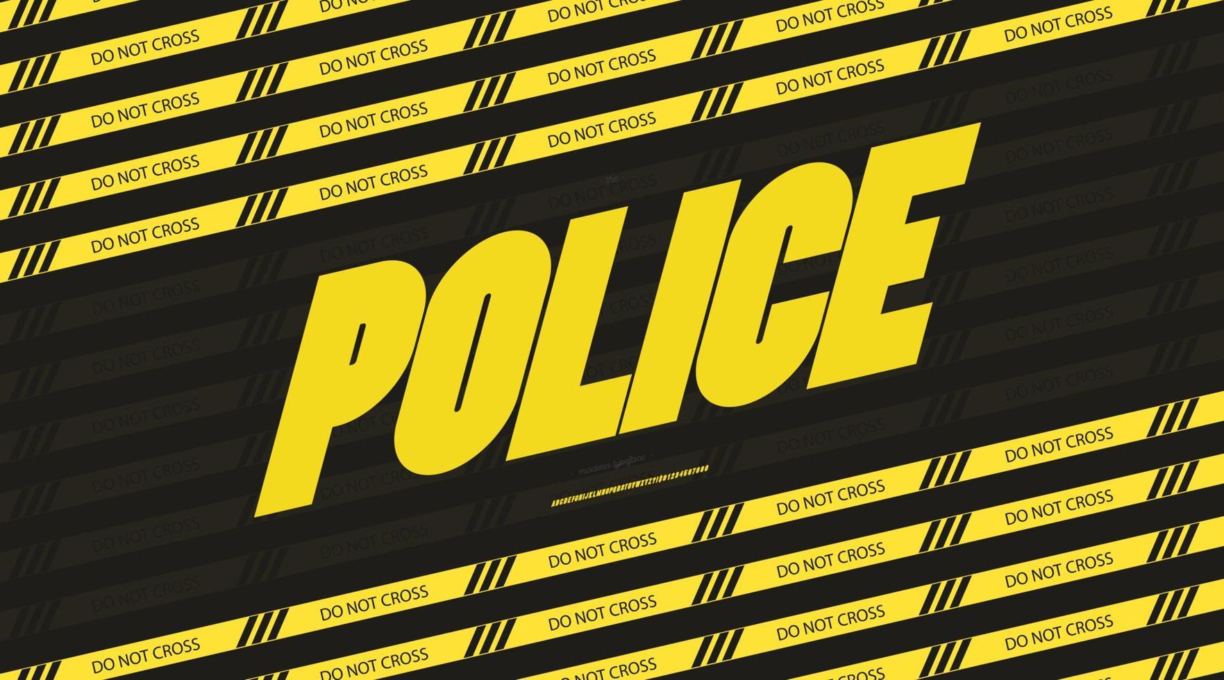 vector politie lettertype gedurfde stijl moderne typografie