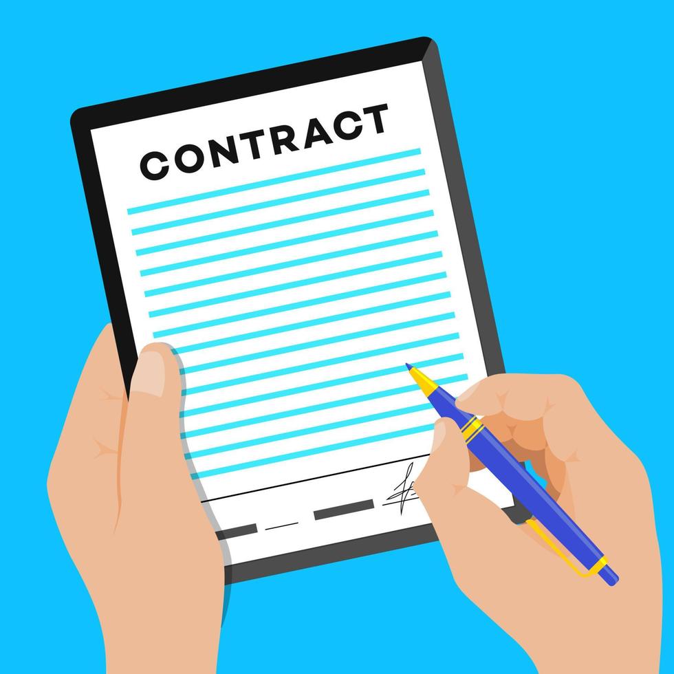 teken contract vector concept