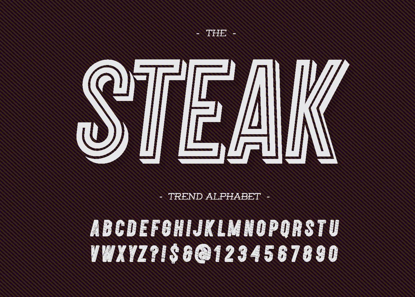 vector steak lettertype moderne typografie