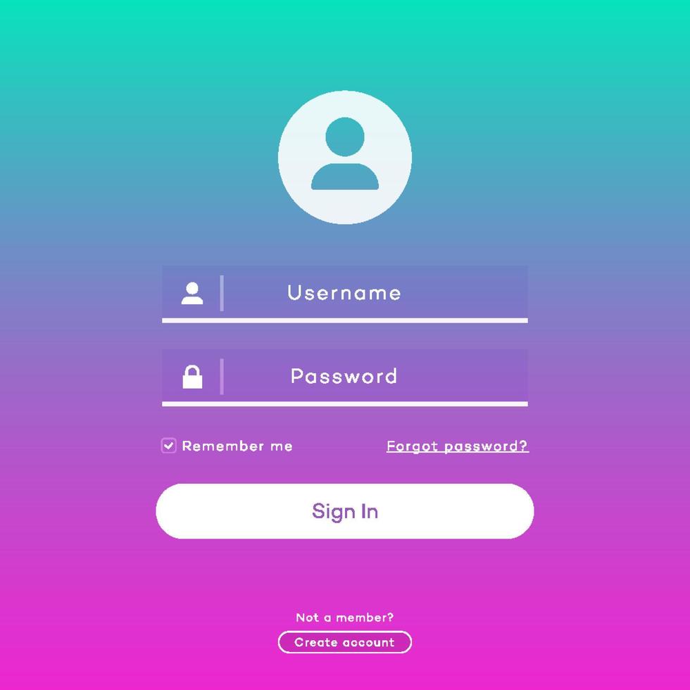 login formulier pagina vector