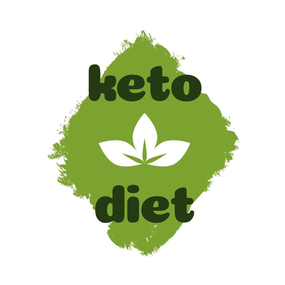 keto dieet voeding vector badge op groene organische textuur