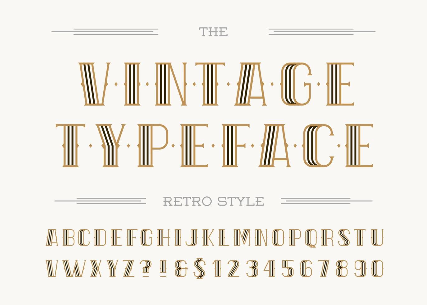 vintage lettertype retro lijnstijl vector