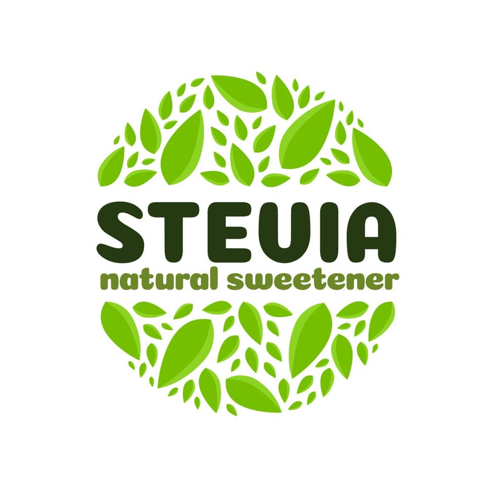 stevia verlaat badge geïsoleerd op een witte achtergrond vector