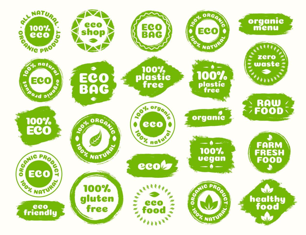 eco-logoset voor natuurlijk product vector