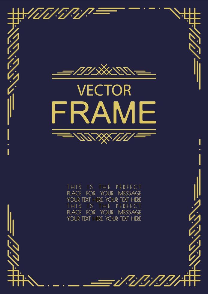 vector frame art deco stijl gouden kleur
