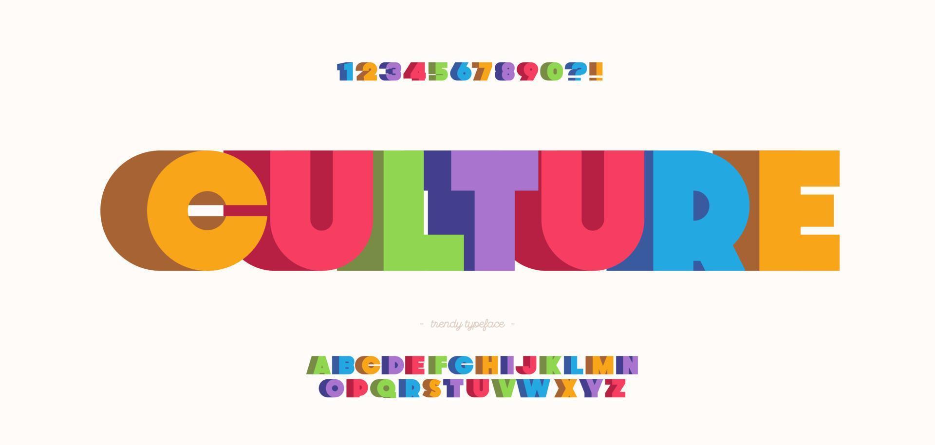 vector cultuur lettertype 3d vetgedrukte stijl