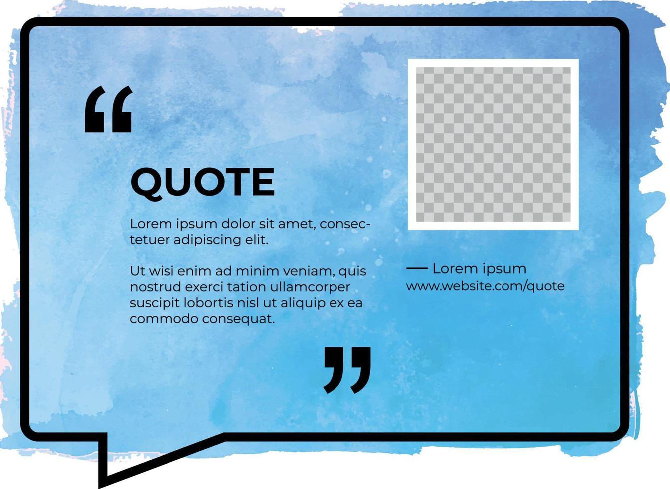 banner voor quotum met blauwe aquarel komische bel vector