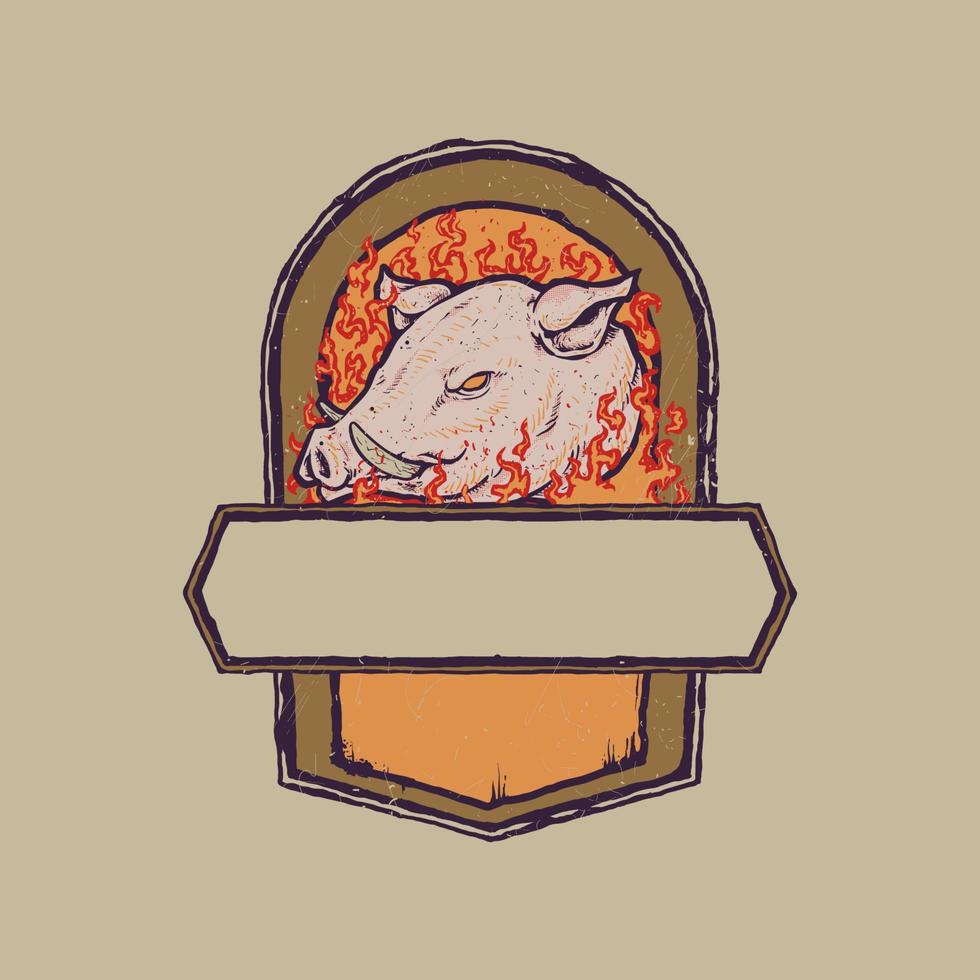 bbq badge embleem logo sjabloon firehogs geen tekst vector