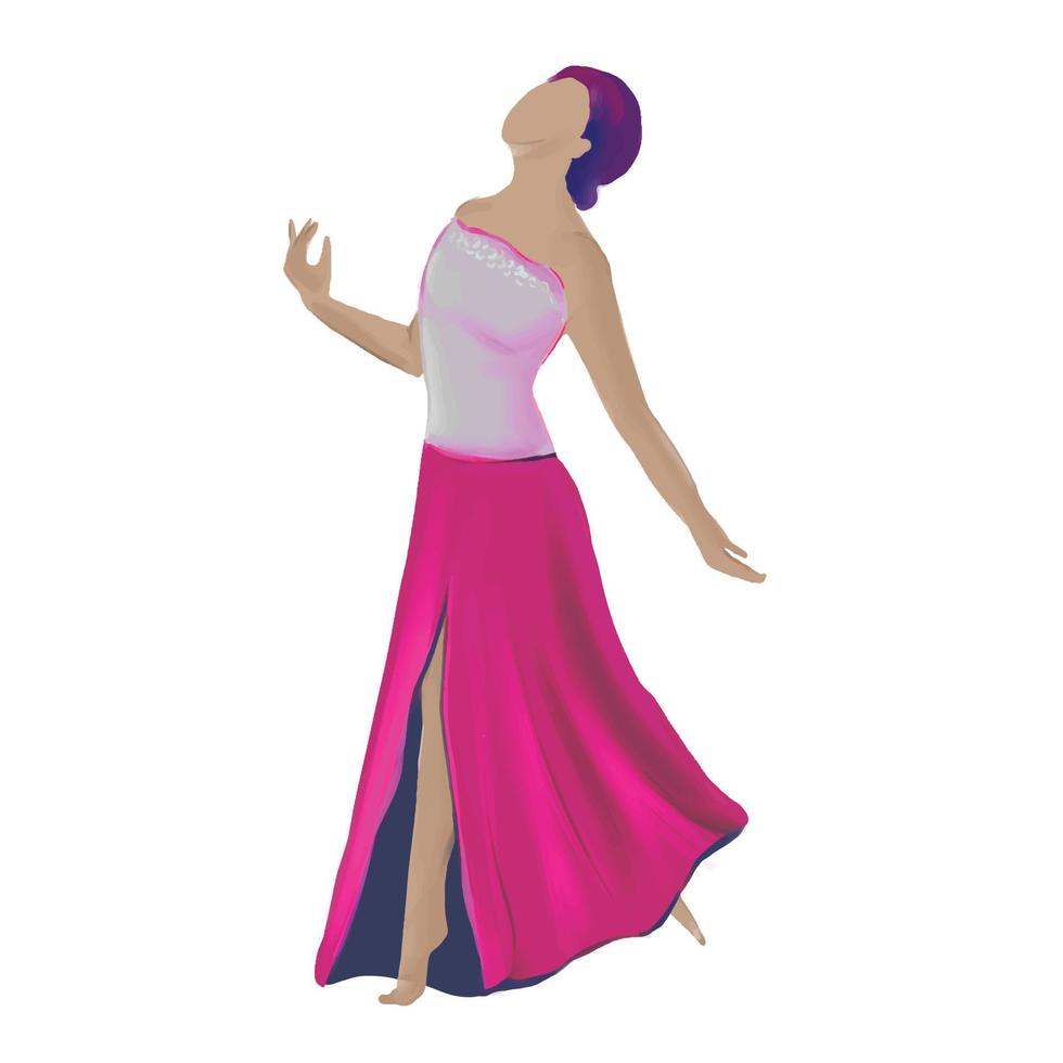 plsun danst moderne dansen in de ballroomklasse, vectorillustratie vector