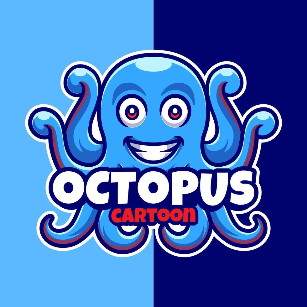 octopus mascotte cartoon logo sjabloon vector