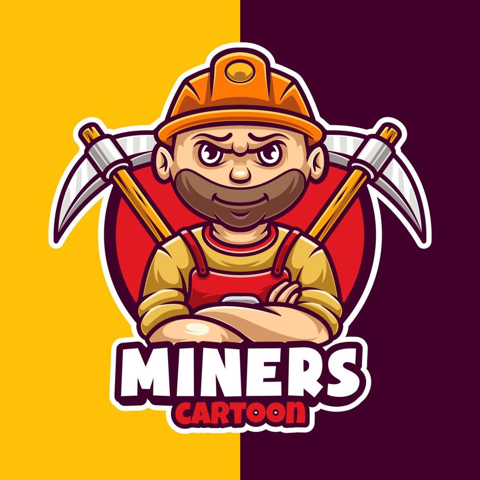 mijnwerker crypto mascotte logo sjabloon vector