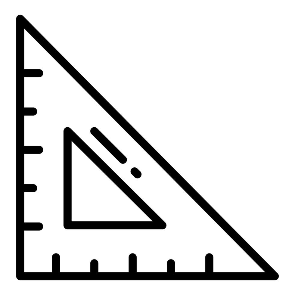 vierkante liniaal vector lijn pictogram, school en onderwijs pictogram