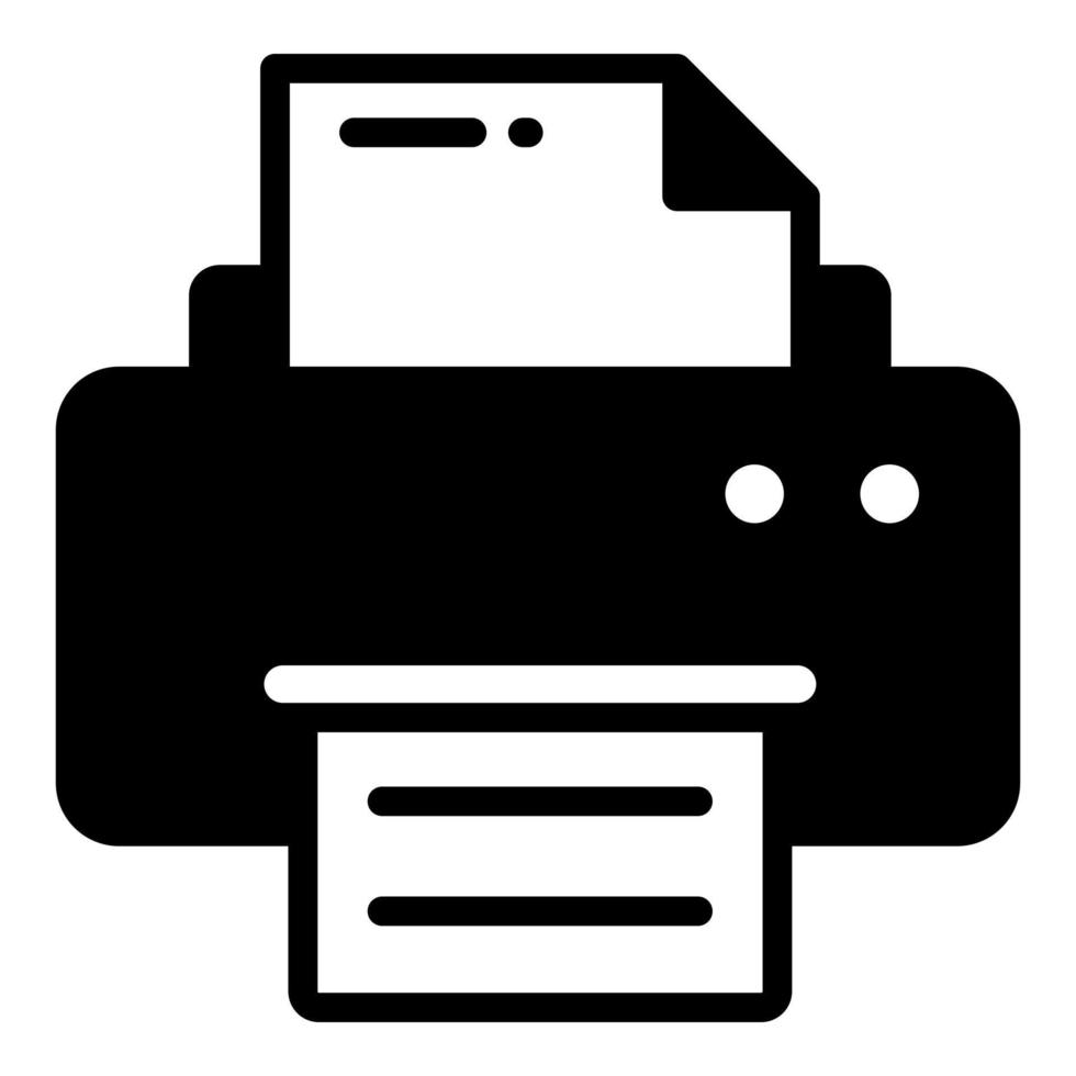 printer vector glyph-pictogram, pictogram voor school en onderwijs