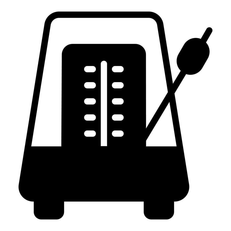 metronoom vector glyph pictogram, school en onderwijs icon