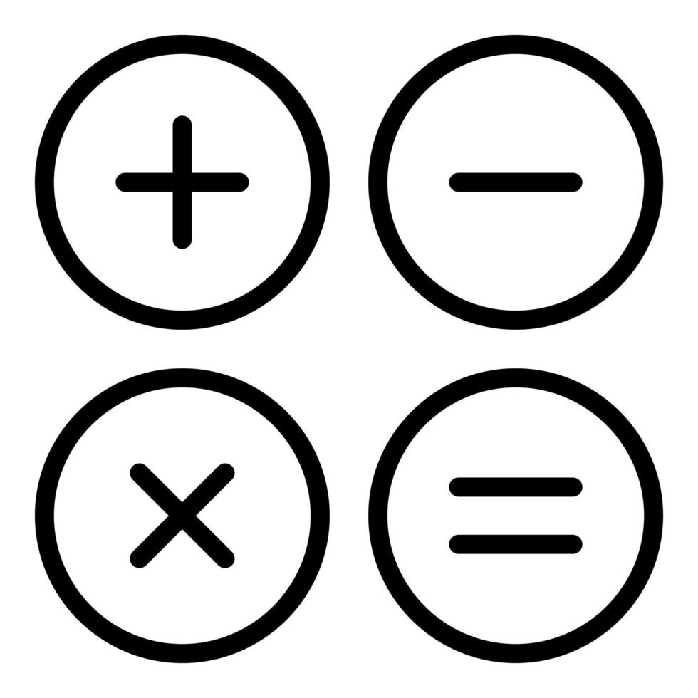 rekenmachine vector lijn icoon, school en onderwijs icoon