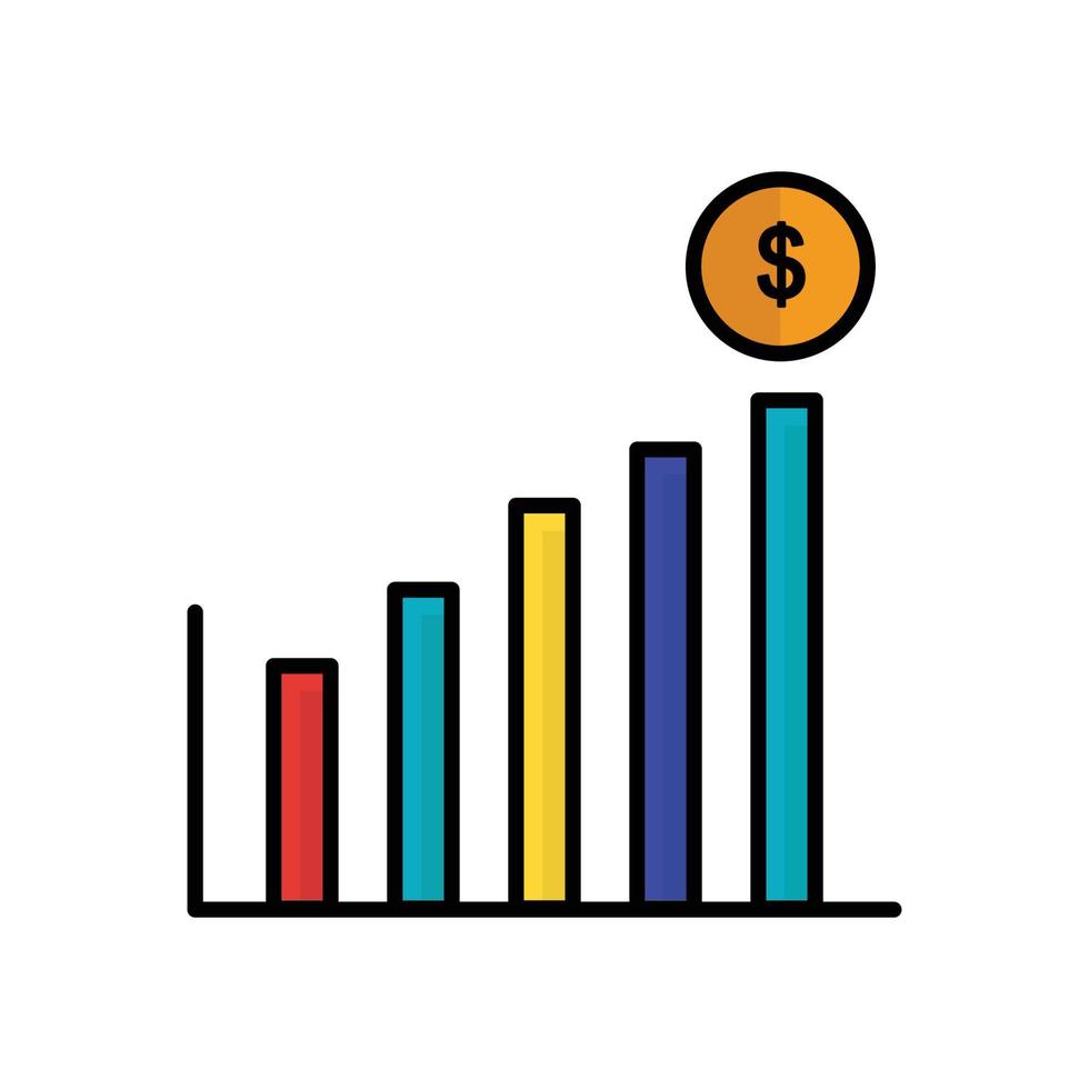 lijn grafisch pictogram met dollar. zakelijke pictogram. geschikt voor zakelijke doelsymbolen. gevulde lijn pictogramstijl. eenvoudig ontwerp bewerkbaar. ontwerp eenvoudige illustratie vector