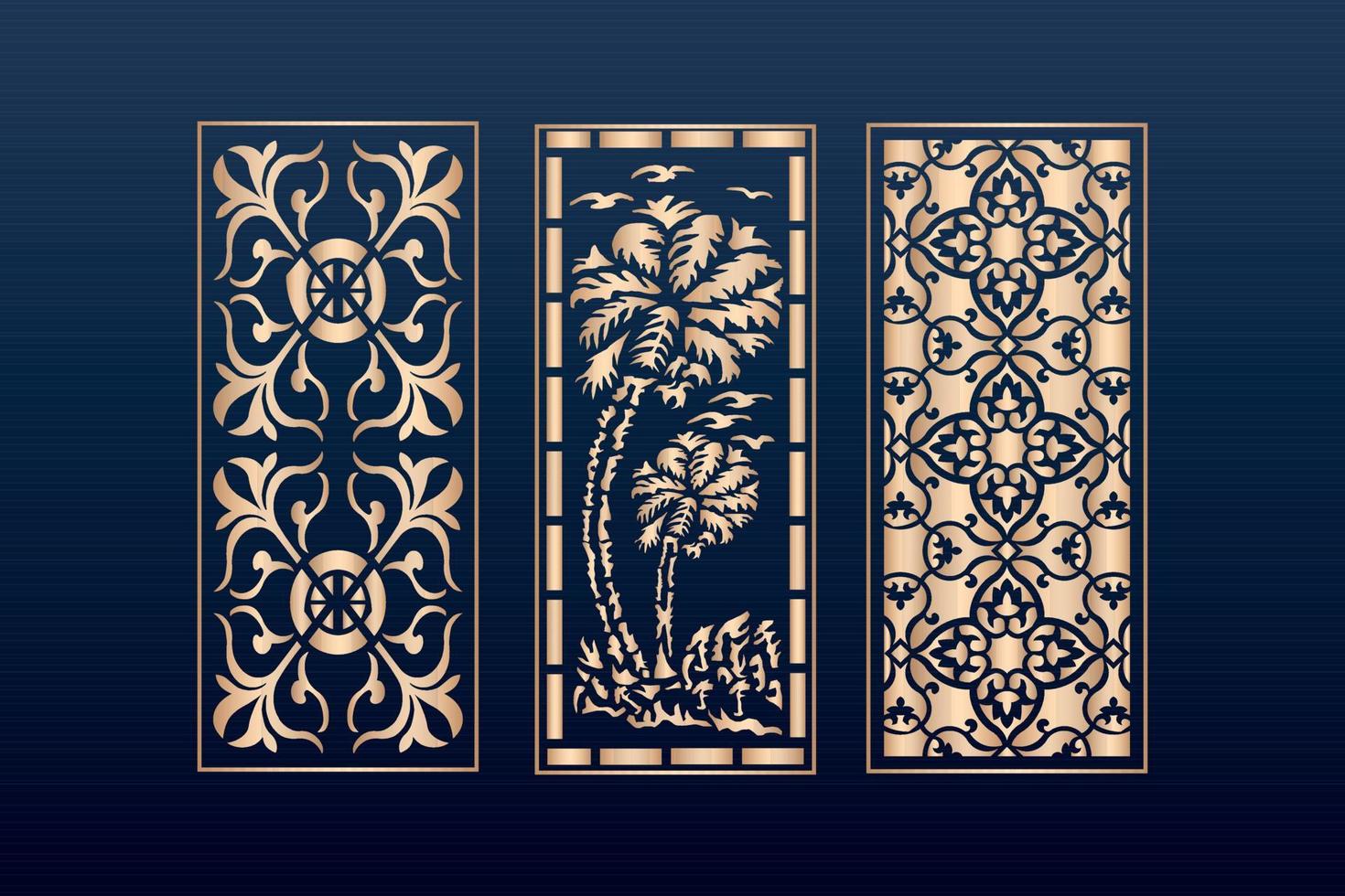 decoratieve laser gesneden panelen sjabloon met abstracte texture.dxf geometrische en bloemen lasersnijden, abstracte snijpanelen sjabloon islamitisch vector