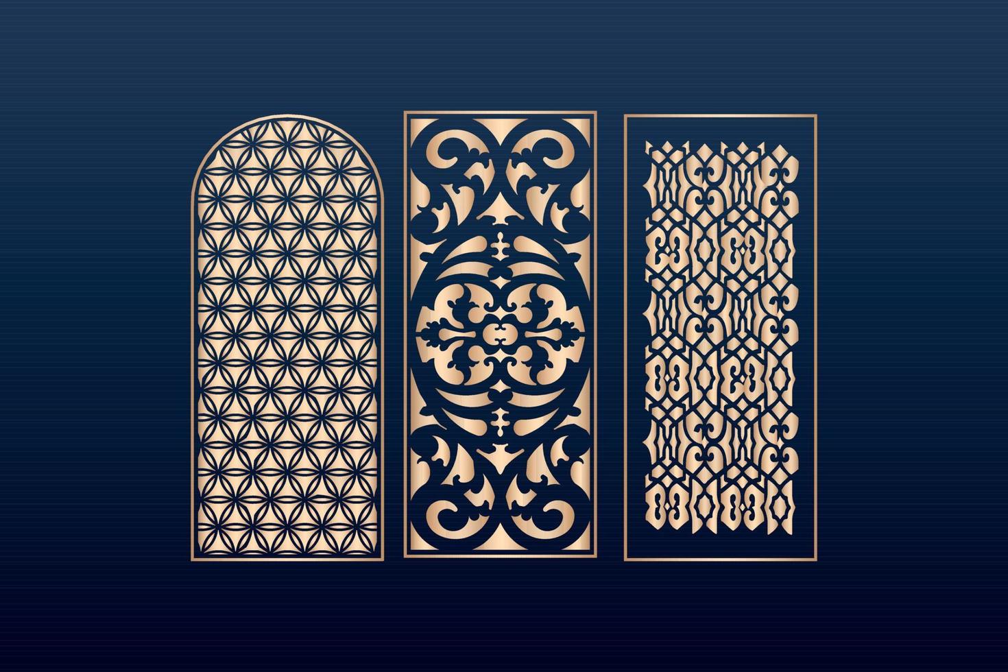 decoratieve laser gesneden panelen sjabloon met abstracte texture.dxf geometrische en bloemen lasersnijden, abstracte snijpanelen sjabloon islamitisch vector