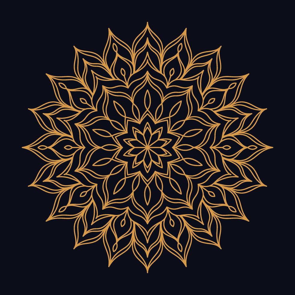 luxe mandala-ontwerpachtergrond in gouden kleur vector