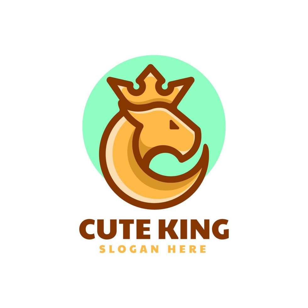 logo schattige koning eenvoudige mascotte stijl vector